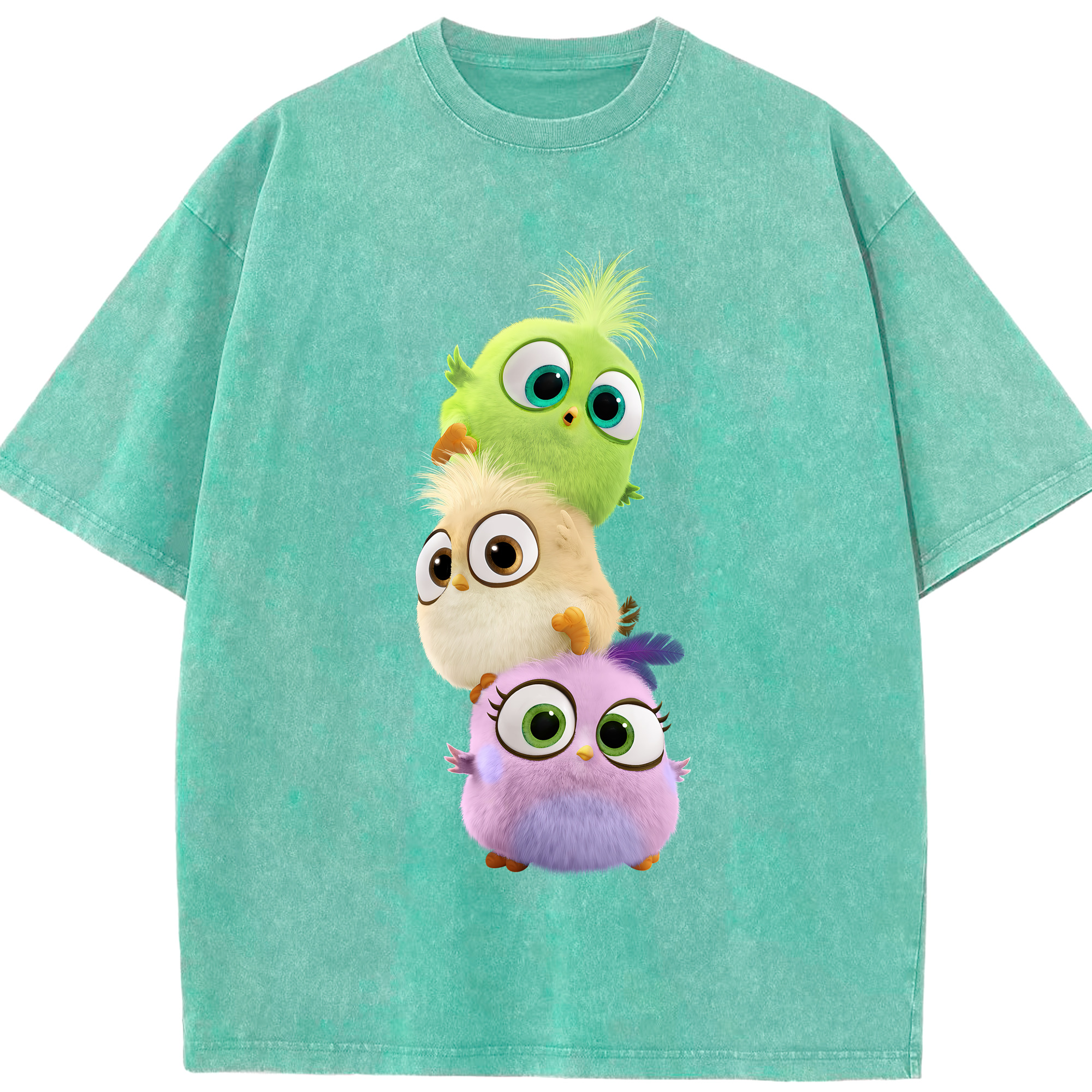（画像用） Angry Birds アングリーバード 綿100% ヴィンテージ風 半袖Tシャツ（フロントプリント）